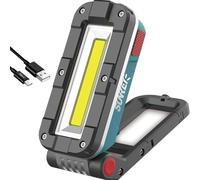 LED Rechargeable Magnetic Work Lights SUNREI COB Mechanic Lights,1000 Lumens,Magnetic Base & Hanging,7Mode,Magnetic Flashlight Job Site & Security for Car Repair,Emergency, Gift for Men