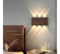 LED Rechargeable Wall Light Indoor with Remote Control Wall Lamp with Touch Control Wall Sconce Dimming 2700K-6500K Wall Lighting Battery Operated for Bedroom Hallway Living Room (Dark Wood,1 Pack)