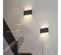 LED Rechargeable Wall Light Indoor with Remote Control Wall Lamp with Touch Control Wall Sconce Dimming 2700K-6500K Wall Lighting Battery Operated for Bedroom Hallway Living Room (Black,2 Packs)