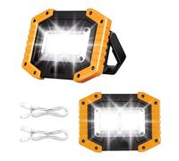 Led Rechargeable Work Light 30W 2000LM Portable COB Floodlight Battery Light Super Bright USB Lamp , Shed Lights Battery Powered Emergency Security Light Waterproof for Camping Fishing Hiking, 2 Packs