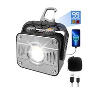 LED Rechargeable Work Light with Screen Display of Battery Capacity,360°Rotating Portable Magnetic COB 1200LM Portable Flood Light with Magnetic Base and Pothook,for Car Repairing Construction