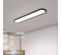 LED Rectangle Flush Ceiling Light Living Room,Edge Lit10% to 100% Dimmable Ceiling Lamps with Remote Control 2700K-6500K Full Spectrum Bathroom Ceiling Lighting for Bedroom Hal(Size:80CM 48W,Color:A)