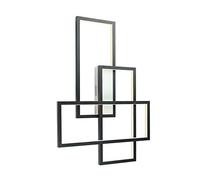LED Rectangle Wall Lamp Flush Mount Sconce Light Modern Aluminum Indoor Lighting Fixture for Living Room Bedroom Hallway Stairwell Aisle,Black+SteplessDimming-67 * 47cm