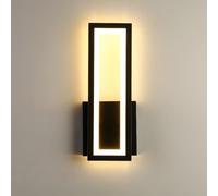 LED Rectangle Wall Sconce Sand Black Long Wall Lamp Acrylic Shade, Modern Modern Minimalist Aluminum Indoor Wall Mount Lights for Bedroom Bedside Living Room Hallway, 3000K/ 3 Color Mode
