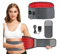 LED Red Light Waist Belt, 120 Lamp Beads 660nm Red Light & 850nm Near-Infrared Light Wrap Belt with 3 Light Modes, LED Light Waist Pad for Shoulder Back Abdomen, with 2m Long Power Adapter