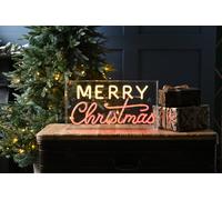 LED Red & Ww Neon Flex Merry Christmas Sign - 43cm
