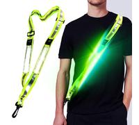 LED Reflective Belt Sash, Reflective Sash Gear for Walking at Night Running Lights Chest High Visibility Night Safety Belt Dog Walking Gear Sport Activities Adjustable Vest Straps for Runners Walkers
