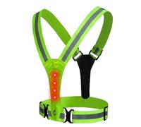 LED Reflective Vest Running Gear, 3 Lighting Modes 360° High Visibility Safety Vest Running, IPX5 Waterproof Lightweight Running Lights, Adjustable Hi Vis Vest for Night Dog Walking Cycling Jogging