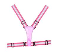 LED Reflective Vest with Multi Angle Reflection and Rechargeable Light for Night Safety in Walking and Cycling Situations (Pink)
