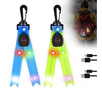 LED Reflectors Children's - 2PCS USB Rechargeable Safety Reflectors Flashing Light for Backpack, Waterproof Safety Reflective Pendant for Adults Children Backpacks, Dog Walking, Cycling, Jogging