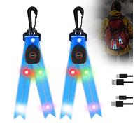 LED Reflectors Children's - 2PCS USB Rechargeable Safety Reflectors Flashing Light for Backpack, Waterproof Safety Reflective Pendant for Adults Children Backpacks, Dog Walking, Cycling, Jogging