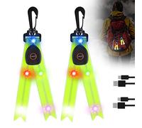 LED Reflectors Children's - 2PCS USB Rechargeable Safety Reflectors Flashing Light for Backpack, Waterproof Safety Reflective Pendant for Adults Children Backpacks, Dog Walking, Cycling, Jogging