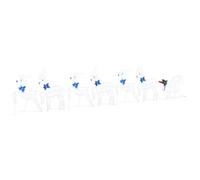 LED Reindeer Pack of 7 White Fabric Christmas Decoration Indoor Outdoor with USB Power Source Art Deco Style Festive Figures Living Room Patio