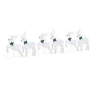 LED Reindeer Silver Fabric Christmas Decoration Pack of 6 with USB Power Supply for Indoor and Outdoor Use, 45 x 19 x 65 cm, Art Deco Design, Decorative Christmas Lighting for Living Room and Garden
