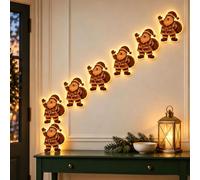 LED Reindeer Wall Decor, Light Up Wooden Christmas Decoration，#E | Lighted Santa Sleigh Reindeer Christmas Wall Decor with Remote, Warm Glow 3D Scene Art, Easy Install with Adhesive Backing