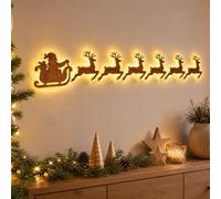 LED Reindeer Wall Decorations, 7PCS Christmas Wall Lights with Remote | 3D Wooden Glowing Reindeer Christmas Decorations Indoor, Festive Xmas Wall Ornaments for Living Room Bedroom Entryway