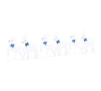 LED Reindeer White Fabric Pack of 6 Christmas Decoration Indoor Outdoor with USB Power Supply 45 x 19 x 65 cm Art Deco Style for Living Room Garden Festive Atmosphere