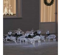 LED Reindeers 6 pcs White Fabric