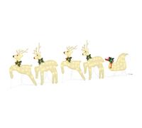 LED Reindeers Fabric Christmas Figurines Holiday Decor Decorations USB vidaXL