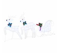 LED Reindeers Fabric Christmas Figurines Holiday Decor Decorations USB vidaXL