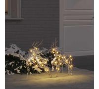 LED Reindeers with 40 LEDs 2 pcs Warm White PET