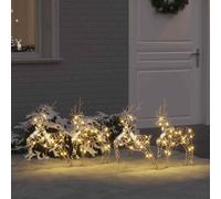LED Reindeers with 80 LEDs 4 pcs Gold PET