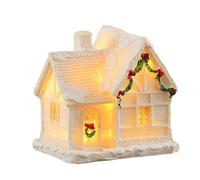 LED Resin Christmas Holiday House Decorative Accent Christmas Display Create Holiday Resin House Winter Scenery