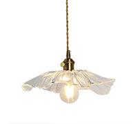 LED Retro Hanging Lamp, Creative Lotus Leaf Shape Brass Glass Holder Lights Fixture for Living Room, Bedroom, Dining Kids Room,Warm Light-Pendant Lamp Lucky Star