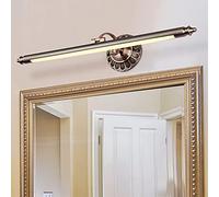 Led Retro Mirror Light American Bathroom Mirror Cabinet Lamp 180 ° Rotation Wall Light Waterproof Anti Fog Makeup Light for Family, Hotel/Red 50Cm