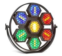 Led Retro Stage Light With Background Effect, 7 X 30W RGB DJ Lights Wash, DMX Control & Sound Activated Washer Party For Indoor Disco Church Birthday Bar