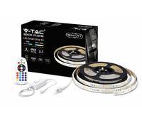 V-TAC VT-5050 54-EU LED Strip Kit SMD5050 4W/mt 54 LED/mt RGB and 3 in 1 5m 12V Adhesive with WiFi Control Compatible with Google Assist and Amazon Alexa Dimmable IP65