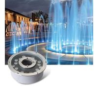 Led Ring Fountain Light 24W, Ip68 Waterproof Underwater Pond Light with Central Nozzle Hole, 12V/24v Low Voltage Landscape Spotlight for Pool, Fountain & Garden Water Features White