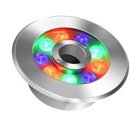 LED Ring Fountain Light - Submersible Underwater Pond Lights, IP68 Waterproof Stainless Steel Spotlight, AC12V Middle Hole Pool Lights, for Fountains/Landscape Decoration Illumination(Green,12W-AC12V)