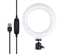 LED Ring Light, 6 In Camera Phone Studio LED Fill Light 3 Colors Adjustable Dimmable Ring Lamp with Ballhead for Wedding Art, Vlog, Live Broadcast