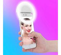 LED Ring Light Brightness Levels Selfie Clamp/Holder Lamp for IPhone Camping Parties Portable Phone Selfie Lamp (White)