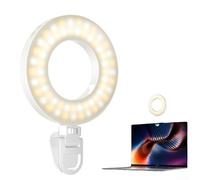 LED Ring Light for Phone Laptop Video Conference Selfie Photography Streaming Online Teaching and Remote Collaboration with Battery Power (White)