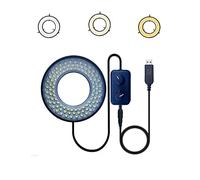 LED Ring Light USB 5V 4 Zone/RGB/Warm Cold White Color Temperature Adjustable Stereo Microscopio Illuminator Source (Color : USB 96 LEDs CW WW)