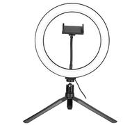 LED Ring Light with 10 - Level Dimming, 3 Color Temperatures Desktop Fill Lamp for Live Broadcast, Selfie Lighting, and Beauty Setup