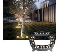 LED Ring Tree Hug Light - AC 220V Spotlight Garden Courtyard Landscape Lamp, IP65 Waterproof Outdoor Garden Colorful Tree Lighting, Outdoor Tree Spotlight, RGB Landscape Garden Tree Lighting(Warm Whit