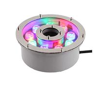 LED Ring Underwater Fountain Light - Underwater Pool Lights, 12V / 24V IP68 Waterproof Middle Hole Landscape Spotlight Is Suitable For Underwater Fountain Pool ( Color : Warm light , Size : 9W (12V) )