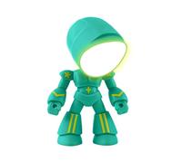 LED Robot Lamp, Cartoon Night Light, 5.7x4.9cm Desk Lantern with Cute Feature, ABS Material, Decorative Lamp with Soft Glow, Emotional Companion Light for Bedroom Reading Learning