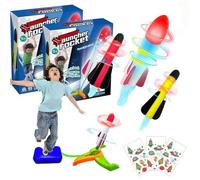 Led Rocket Launcher for Kids, Kids Rocket Launcher Stomp Rockets, Foam Rockets Launchers, Adjustable Catapult Launchers Stand, for Outdoor, Indoor, Garden (1PC-B)