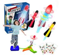 Led Rocket Launcher for Kids, Kids Rocket Launcher Stomp Rockets, Foam Rockets Launchers, Adjustable Catapult Launchers Stand, for Outdoor, Indoor, Garden (1PC-A)