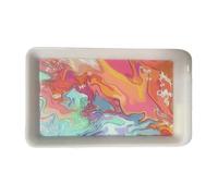 LED Rolling Tray “Abstract” 9.5” x 5.75" Lights 7 Colors - Tray God
