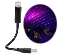LED Roof Atmosphere Light, USB Car Roof Star Projector Light, Adjustable Mini Romantic Galaxy Atmosphere Lamp for Car, Bedroom Ceiling, Parties, Plug and Play with 360° Flexible Gooseneck, Purple