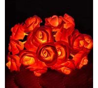 LED Rose Flower String Lights, Artificial Flower Garland with Lights, Rose Vine Fairy Lights, Rose Flower String Lights Battery Operated for Wedding Home Party Birthday Festival Indoor Outdoor(Red)