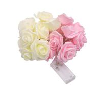 LED Rose Flower String Lights - Battery Operated Fairy String Lights with 20 LED for Wedding Valentine's Day, Home Garden Party Decor and Indoor Outdoor Decorative Light (White Pink 150cm)