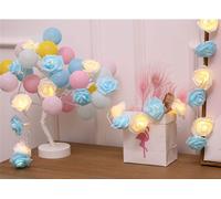 LED Rose String Lights - Pink + Warm White 16ft 50LED