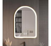 LED Round Bathroom Mirror - Metal Framed Vanity Mirror for Over Sink Bedroom & Dressing Room - 40x50cm (16x20in) Modern Design Stylish Home Decor