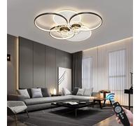 Led Round Ceiling Light with Remote Control 100Cm Large Living Room Lamp Acrylic Personalized Lighting Suitable for Bedroom Office Hotel Kitchen Chandelier, Gold, l
